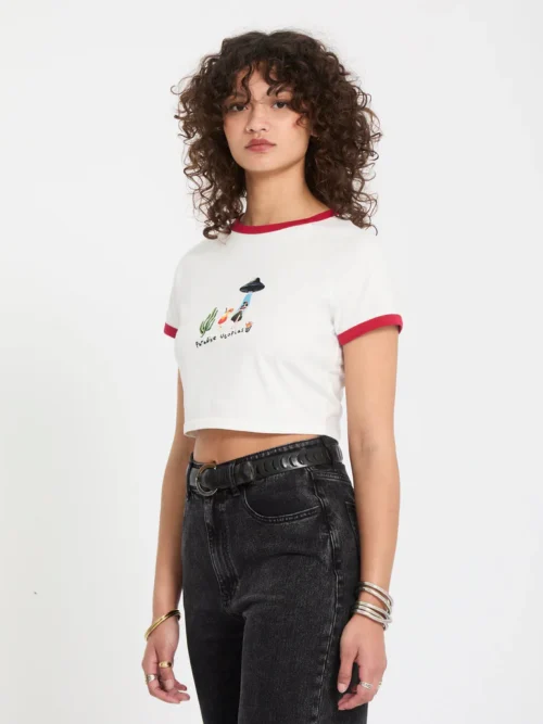 Volcom Mickey Mason Crop Top - Off White - Image 4