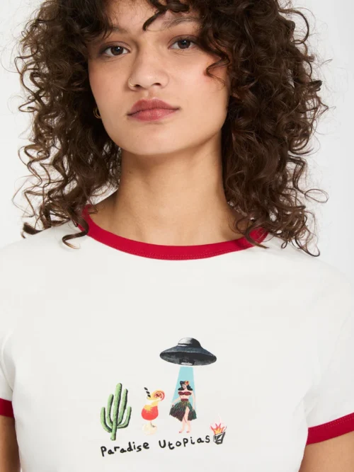 Volcom Mickey Mason Crop Top - Off White - Image 5