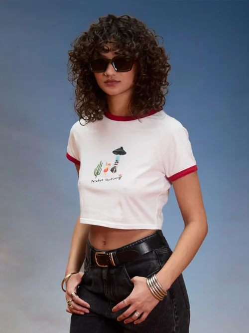 Volcom Mickey Mason Crop Top - Off White - Image 14