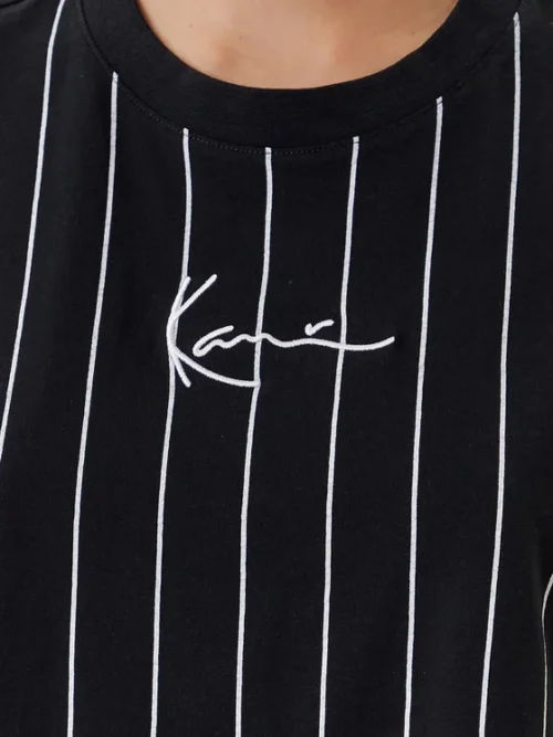 Karl Kani Small Signature Essential Crop Tee Pinshipe - Image 4