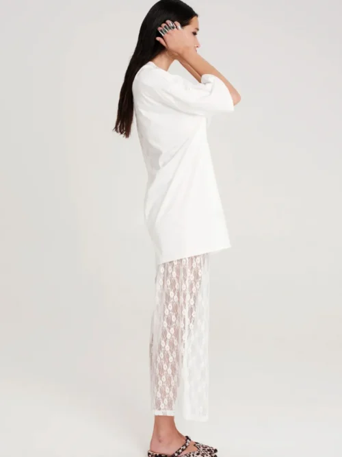 Peace & Chaos Naturalistic T-shirt - Cotton & Lace - Image 4