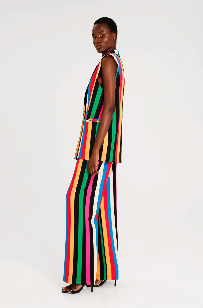 Μακρύ γιλέκο με πέτα και σταυρωτό κούμπωμα Σατέν φόδρα Διπλές φιλέ τσέπες Μεταλλική λεπτομέρεια Chaka