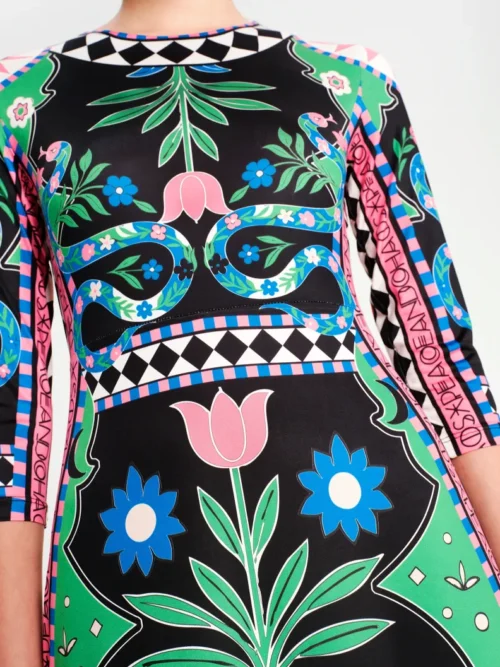 Μακρύ φόρεμα σε γραμμή Α Απαλό ελαστικό jersey ύφασμα Μανίκι 3/4