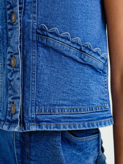 Compania Fantastica Denim Vest - Image 5