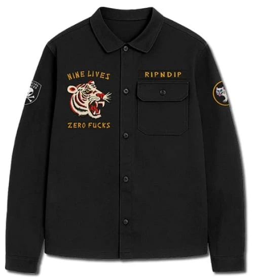 RIPNDIP-CHAQUETA-NINE-MILITARY-SHIRT-JKT-BLACK-FRONT