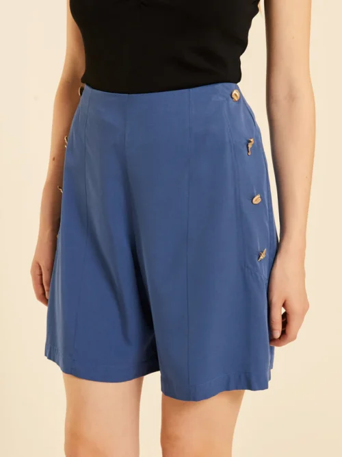 Pepaloves Blue Buttoned Shorts - Image 4