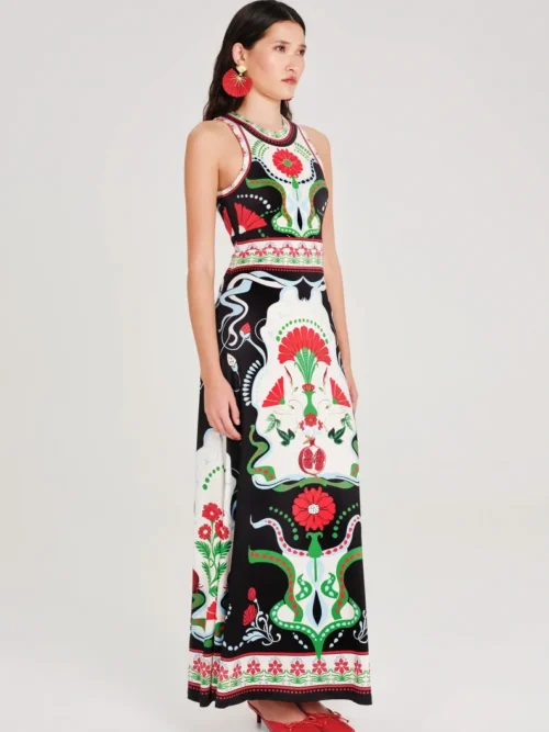 Peace & Chaos Pomegranate Long Dress - Image 4