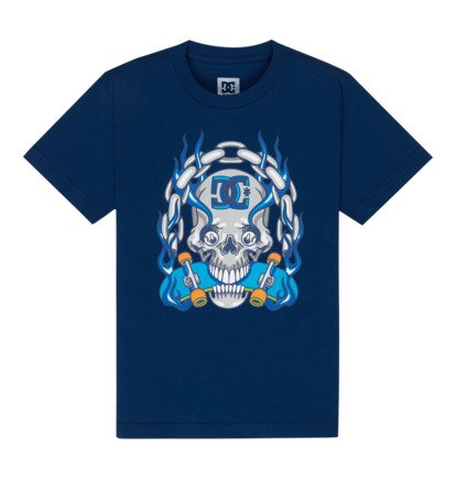 Το παιδικό κοντομάνικο T-shirt Burning Skull είναι ιδανικό για αγόρια που αγαπούν το άνετο ντύσιμο με δυναμικό χαρακτήρα.
