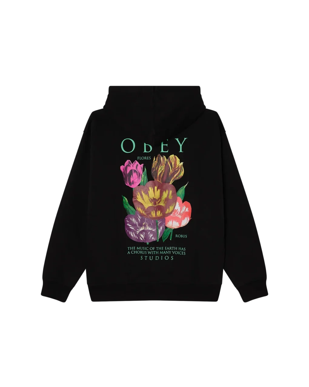 112844430_BLK_2_602b1bac-3399-4b0c-b895-b89357c4aa4c Το Obey Flores Robus Pullover είναι ένα άνετο και στιλάτο φούτερ με κουκούλα, σχεδιασμένο σε relaxed fit για πιο χαλαρή και σύγχρονη εφαρμογή.
