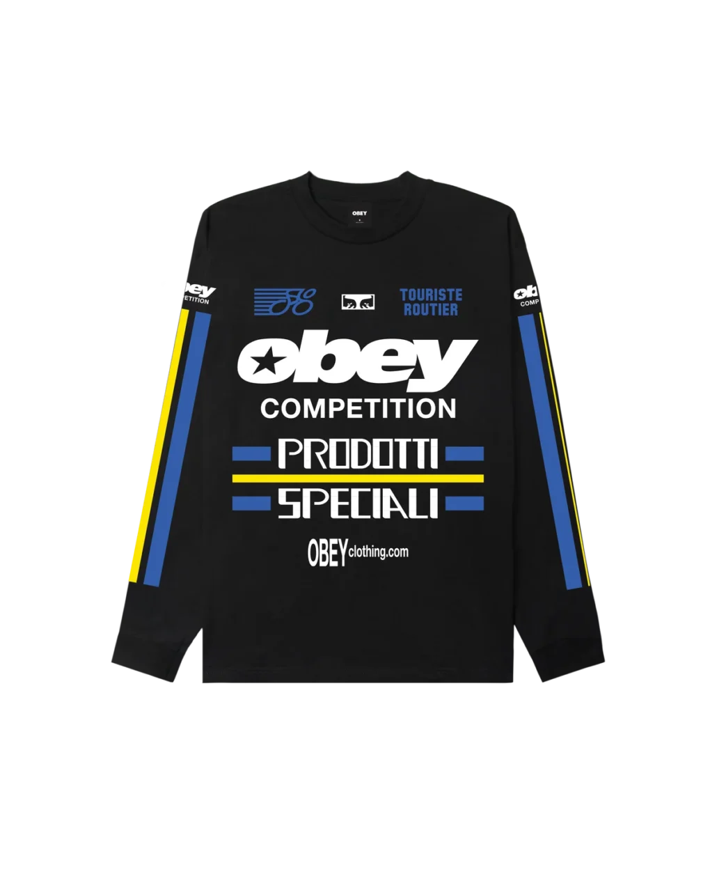 163554505_BLK_1_a74b3a7e-2c69-4464-8632-01c7391e046f Το OBEY Competition Classic LS T-Shirt είναι ένα διαχρονικό μακρυμάνικο T-shirt με κλασική γραμμή και χαρακτηριστικά γραφικά της OBEY στο μπροστινό και πίσω μέρος.