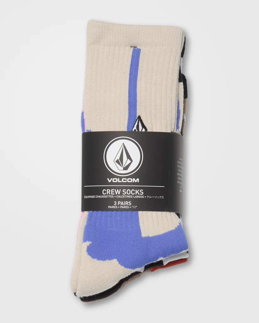 Οι Volcom Print Mixer Socks 3PK είναι ένα σετ από 3 ζευγάρια ανδρικές ψηλές crew κάλτσες, σχεδιασμένες για άνεση και σταθερή εφαρμογή
