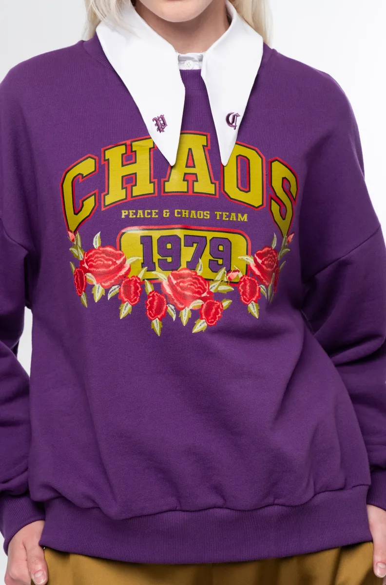 Το Old-School Sweater συνδυάζει την κλασική αισθητική ενός sweatshirt με τις χαρακτηριστικές σχεδιαστικές λεπτομέρειες της Peace + Chaos. Ένα διαχρονικό κομμάτι για τη φθινοπωρινή γκαρνταρόμπα, σχεδιασμένο να ξεχωρίζει μέσα από το ιδιαίτερο print και τις έντονες χρωματικές λεπτομέρειες.