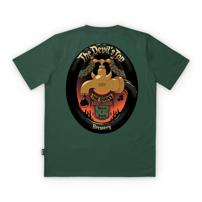 Κλασικό premium T-shirt σε μπουκαλί πράσινη απόχρωση, με χαρακτηριστικό artwork The Devils Tap του καλλιτέχνη McBess.