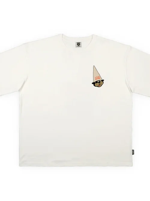Premium oversized heavyweight T-shirt σε off-white χρώμα, με το χαρακτηριστικό Silly Dudes artwork του καλλιτέχνη McBess.