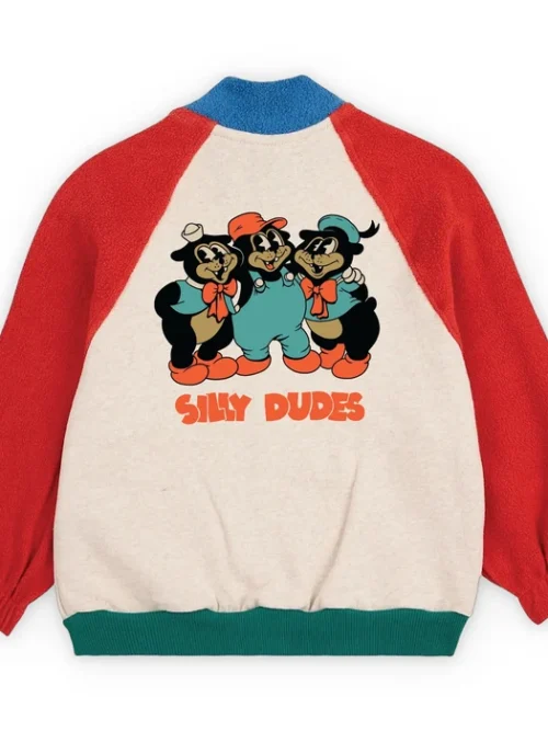 Πολύχρωμο raglan sweatshirt της The Dudes με το χαρακτηριστικό Silly Dudes artwork του καλλιτέχνη McBess.
