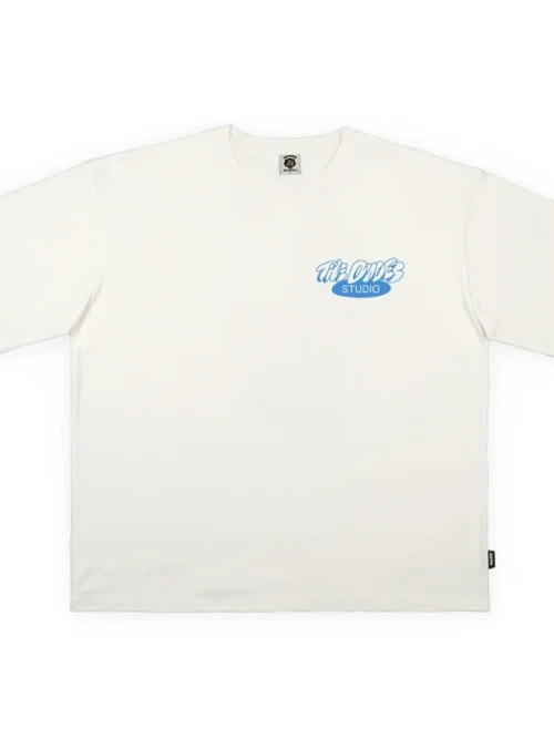 Premium ανδρικό κοντομάνικο oversized heavyweight T-shirt της The Dudes, σε off-white χρώμα, με το χαρακτηριστικό Fucky Weekly artwork του καλλιτέχνη McBess.