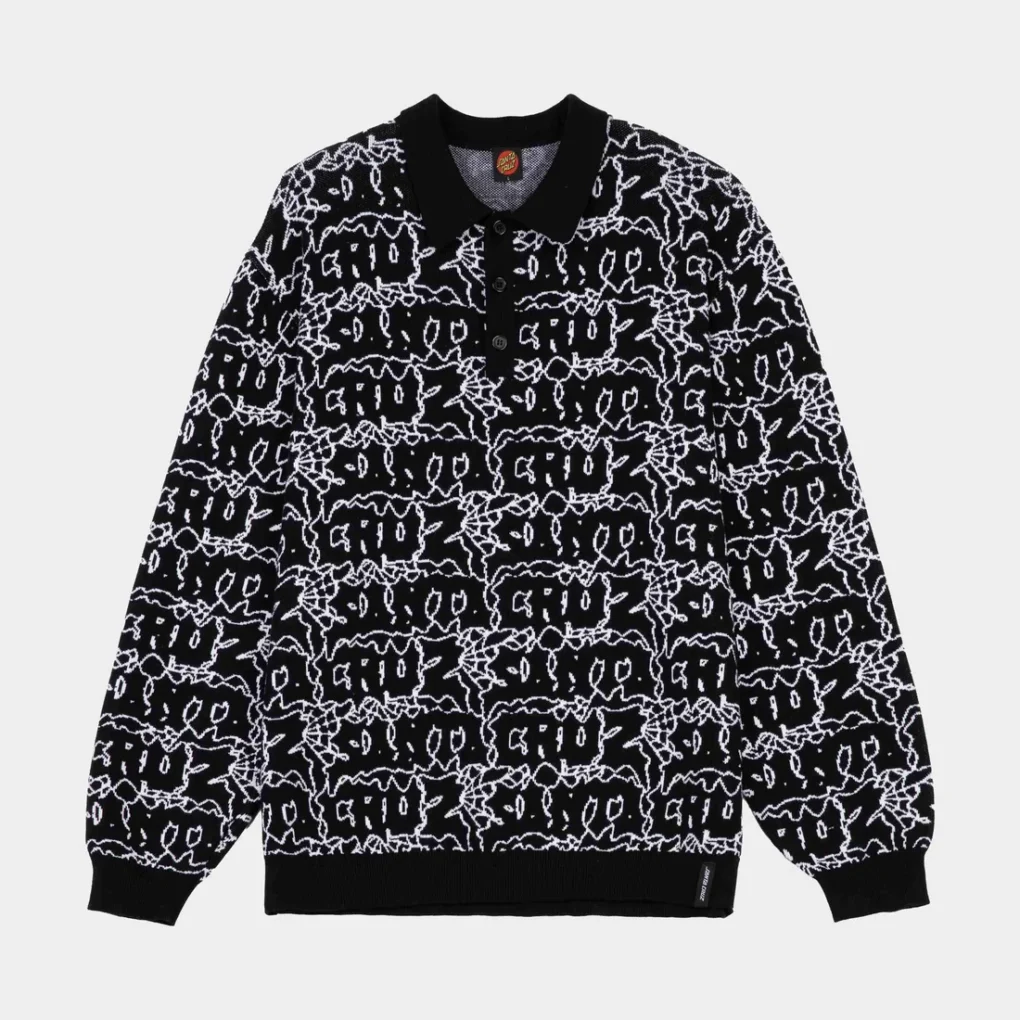 Το Donnie Knit Polo της Santa Cruz είναι πλεκτή μπλούζα polo με μακριά μανίκια και κανονική εφαρμογή (regular fit).