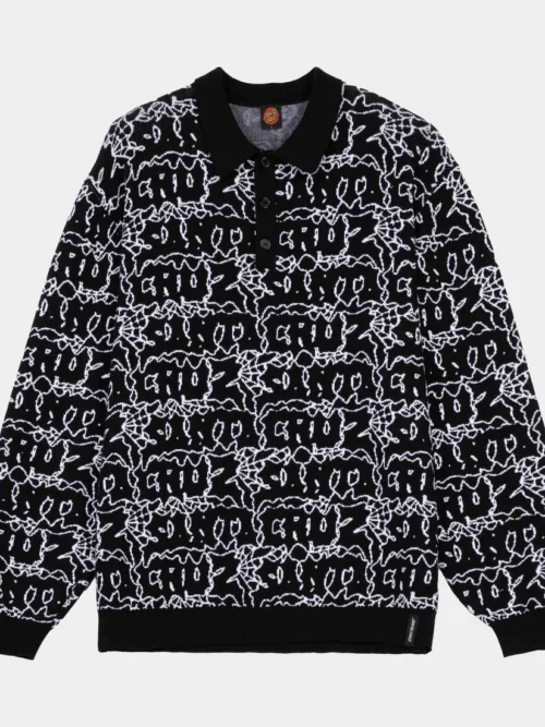 Το Donnie Knit Polo της Santa Cruz είναι πλεκτή μπλούζα polo με μακριά μανίκια και κανονική εφαρμογή (regular fit).